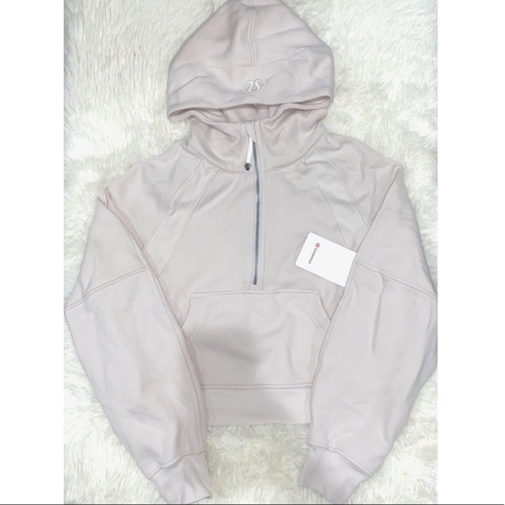 NEW White Opal Lululemon 1/2 Zip Scuba Oversized Hoodie Size XS/S
